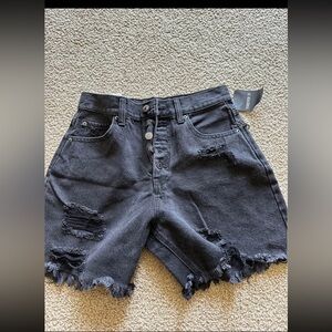 Forever 21 Women's Black Distressed Shorts
